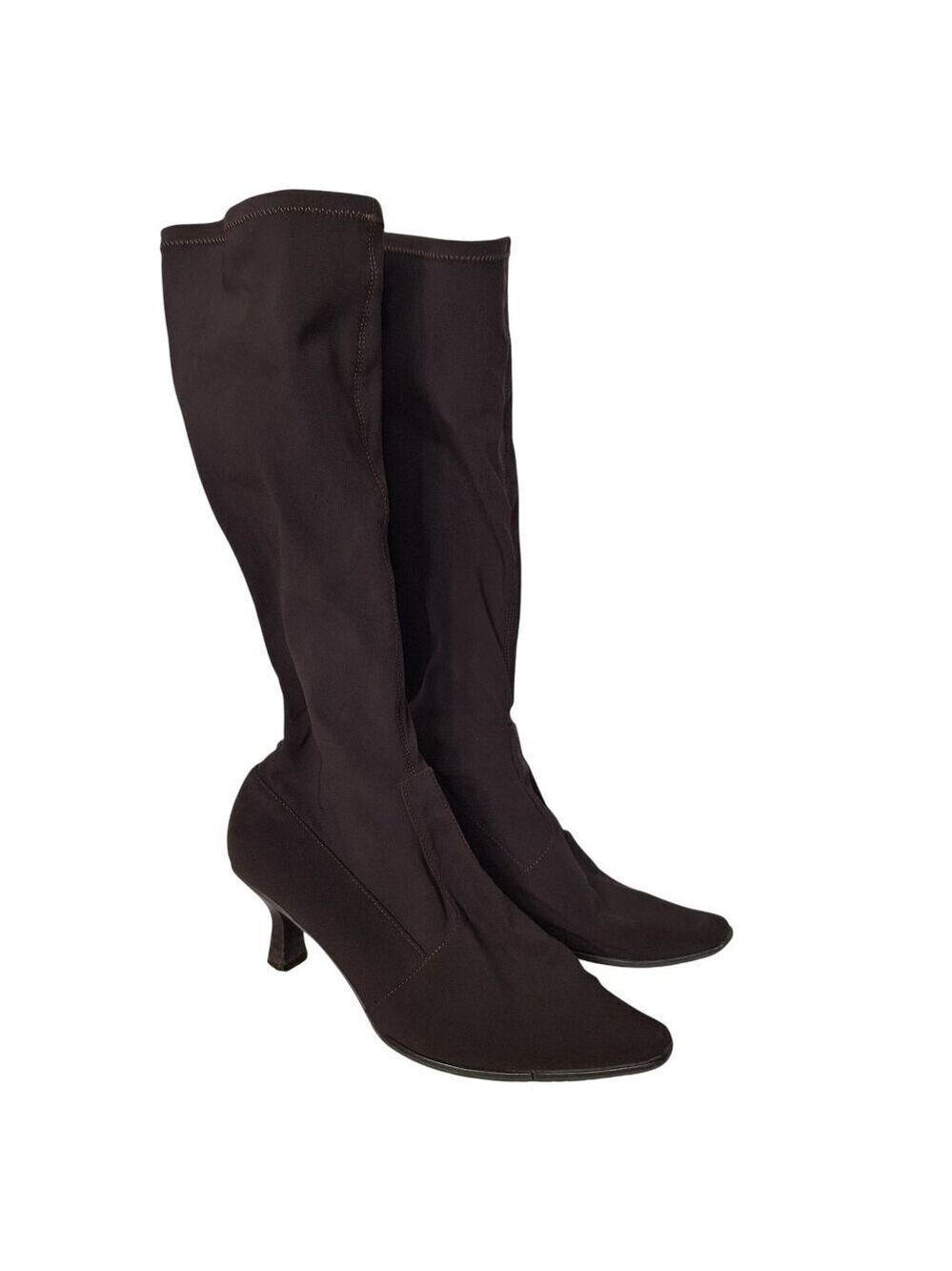 Vaneli Brown Knee High Sock Boots Size 7.5 Wide
